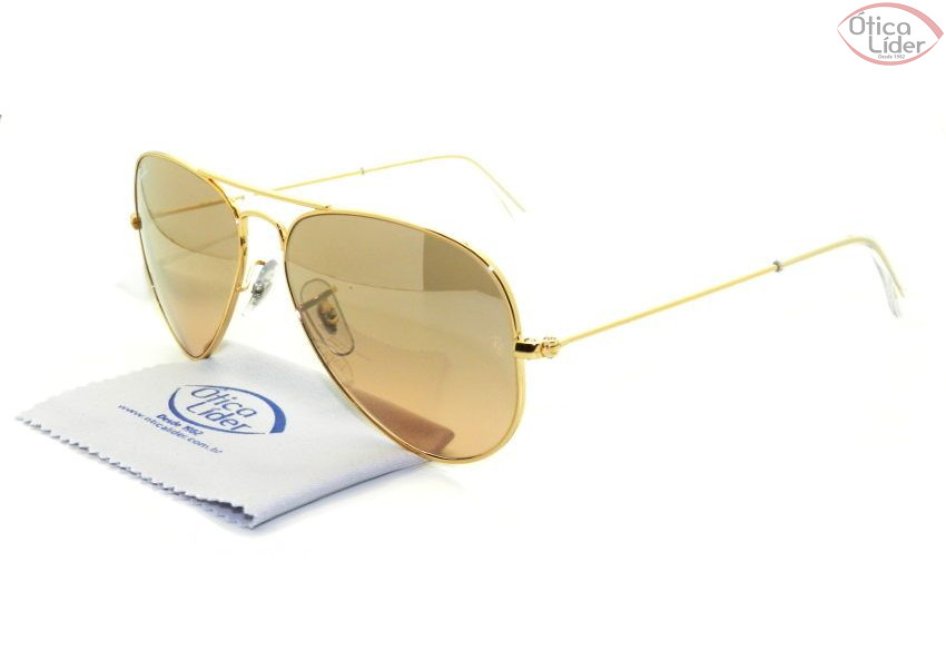 Ray-Ban RB 3025 001/3e 55 Aviador Metal Dourado