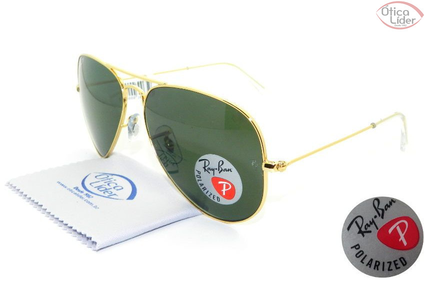 Ray-Ban RB3025l 001/58 58 Aviador Metal Dourado g15 Polarizado