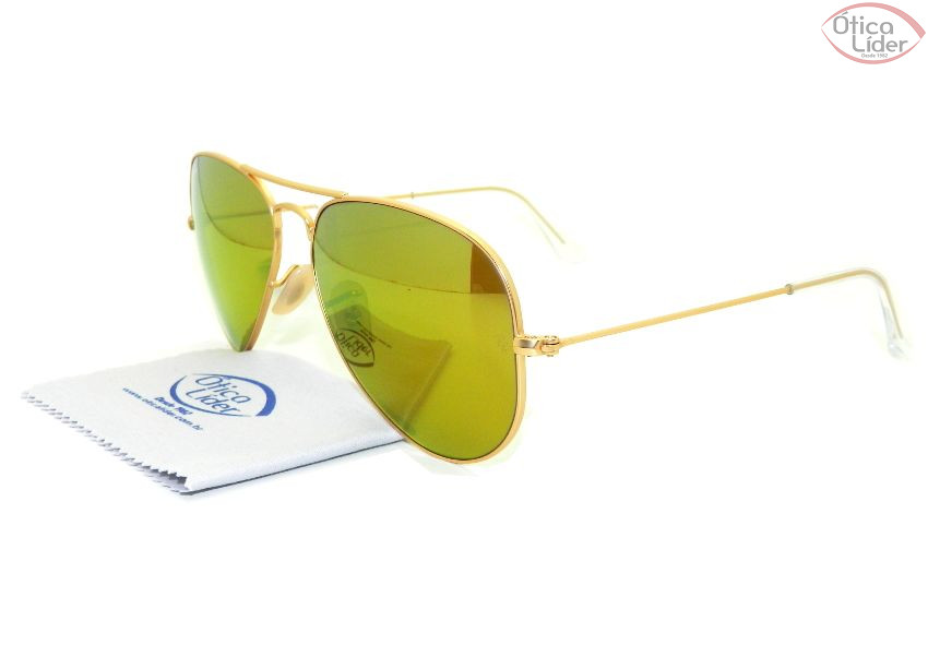Ray-Ban RB 3025 112/93 58 Aviador Semi-Espelhado Metal Dourado