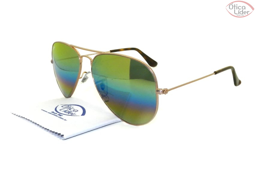 Ray-Ban RB 3025 9020c4 58 Aviador Metal Dourado Espelhado Degradê
