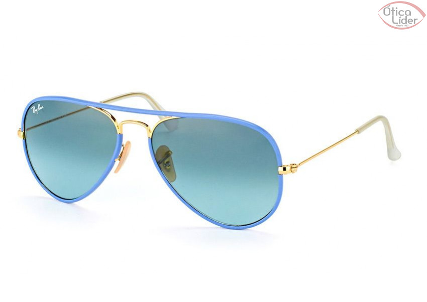 Ray-Ban RB 3025jm 001/4m 58 Aviador Metal Azul / Dourado