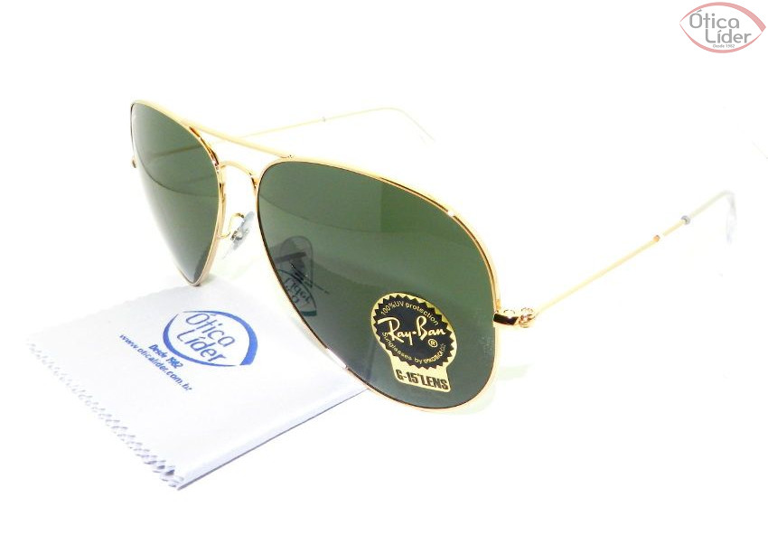 Ray-Ban RB 3026 l2846 62 Aviador Metal Dourado 