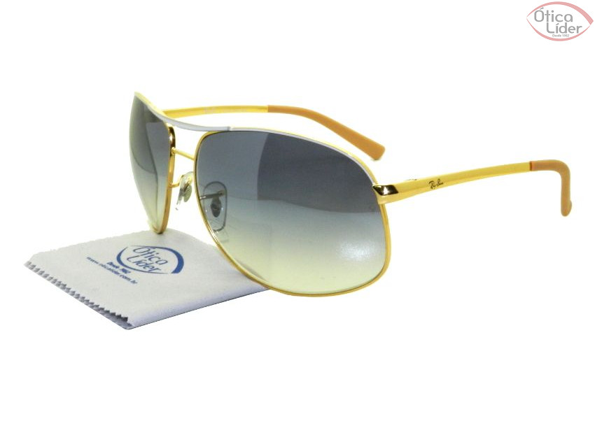 Ray-Ban RB3387l 077/7b 67 Aviador Metal Dourado / Branco