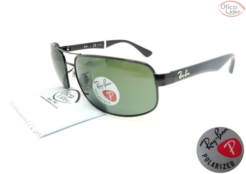 Ray-Ban RB 3445 002/58 64 Metal / Acetato Preto Polarizado