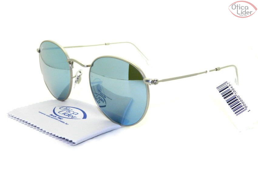 Ray-Ban RB 3447 019/30 53 Round Metal Prata Espelhado