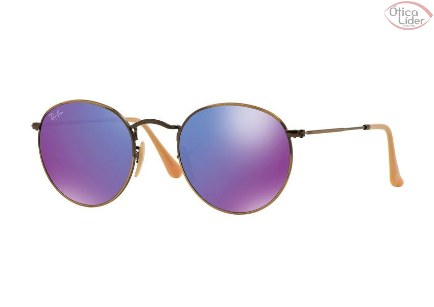 Ray-Ban RB 3447 167/1m 50 Metal Bronze Espelhado Violeta