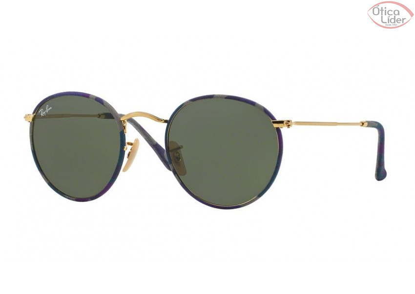 Ray-Ban RB 3447jm 172 50 Round Metal Camuflado Violeta/Azul