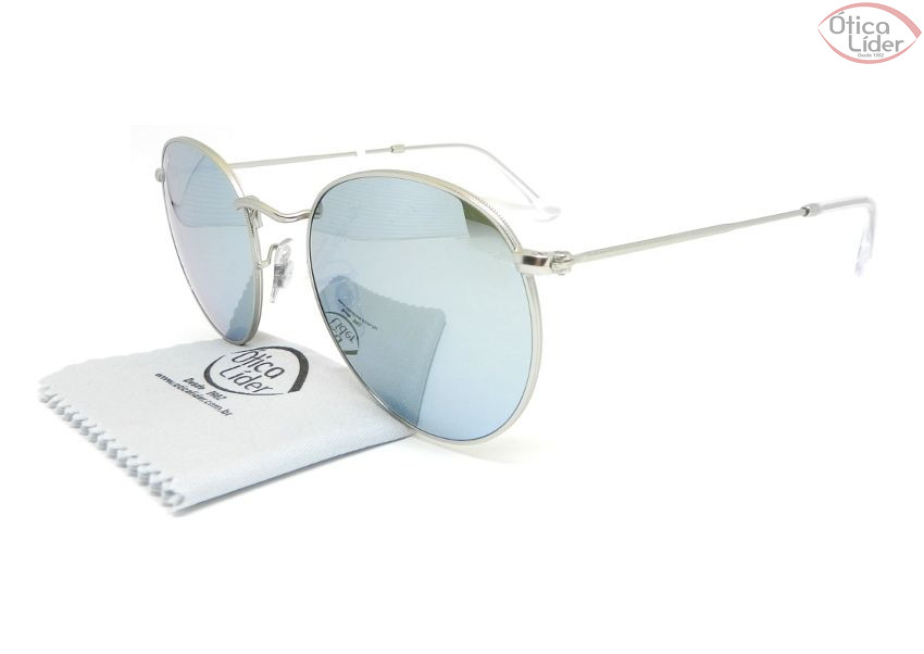 Ray-Ban RB3447l 019/30 53 Round Metal Prata Espelhado