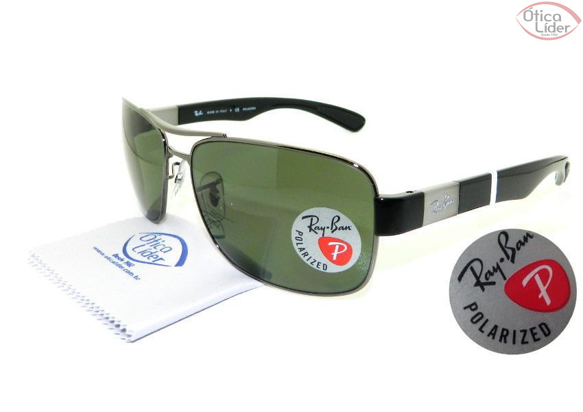 Ray-Ban RB3522 004/9a 64 Metal Grafite Lente Polarizada