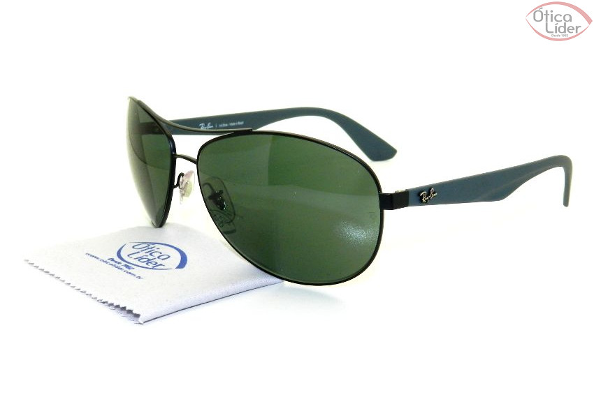Ray-Ban RB 3526l 006/71 63 Aviador Metal Preto / Cinza
