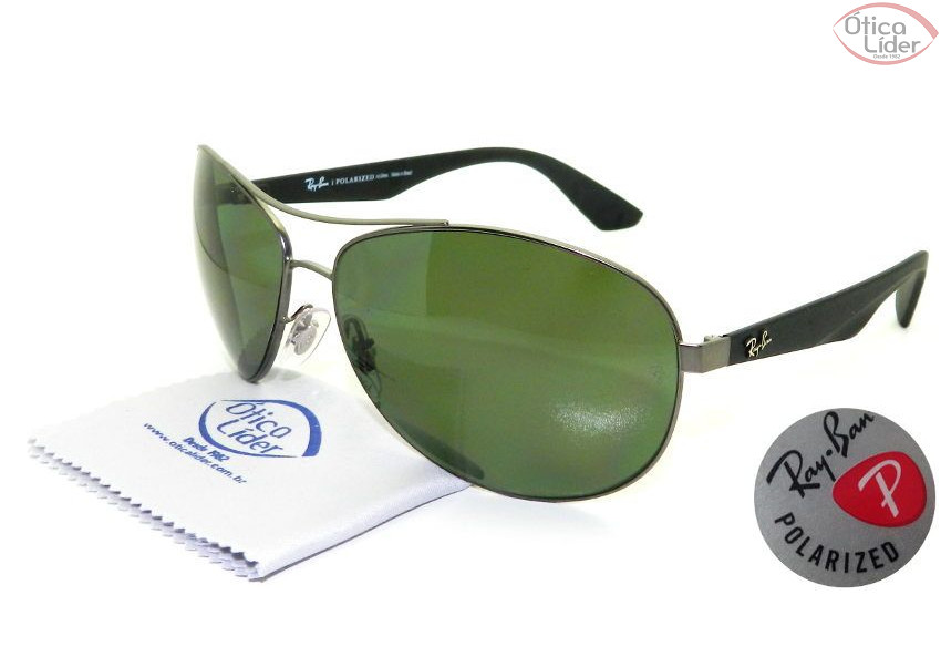 Ray-Ban RB 3526l 029/9a 63 Metal Prata / Preto Polarizado