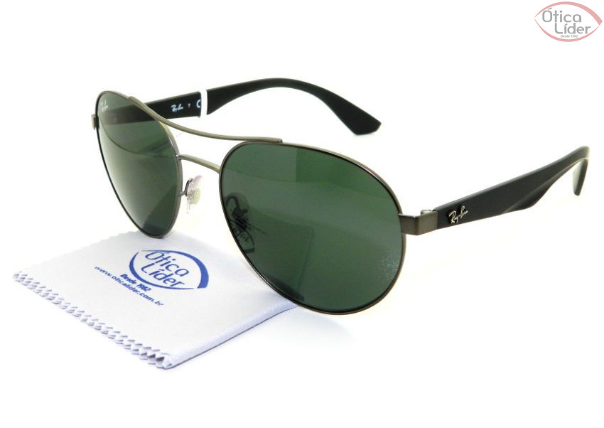 Ray-Ban RB 3536 029/71 55 Aviador Metal Prata / Preto