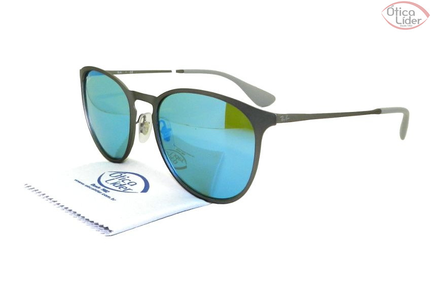 Ray-Ban RB3539 9015/b4 54 Erika Metal Grafite Espelhado