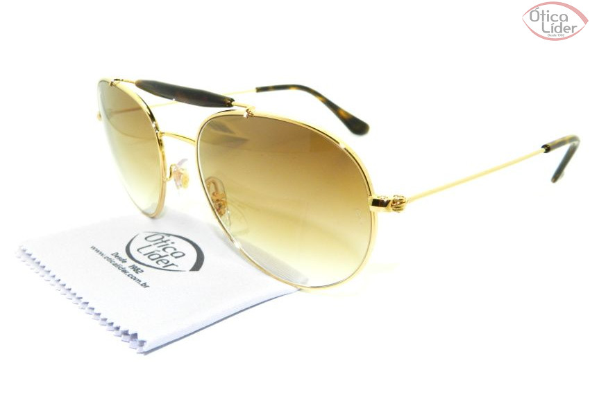 Ray-Ban RB3540 001/51 53 Caçador Metal Dourado