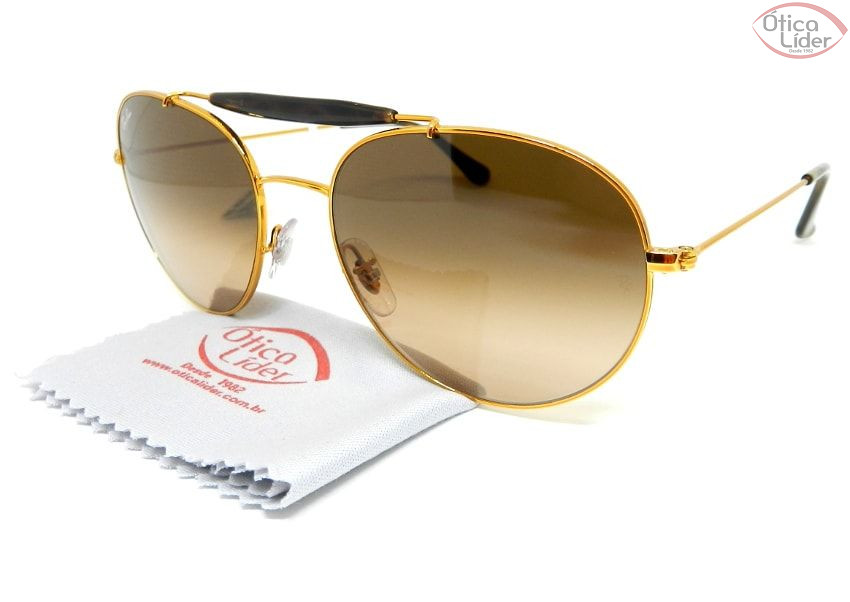 Ray-Ban RB3540l 9001/a5 56 Caçador Metal Dourado / Acetato Mesclado