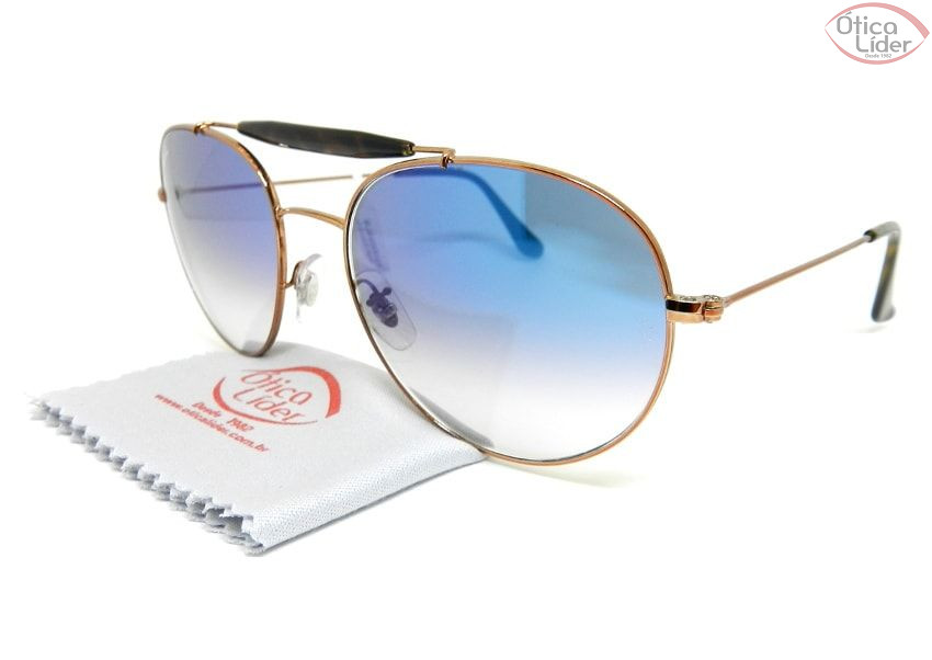 Ray-Ban RB3540l 90353f 56 Caçador Metal Cobre / Acetato Mesclado