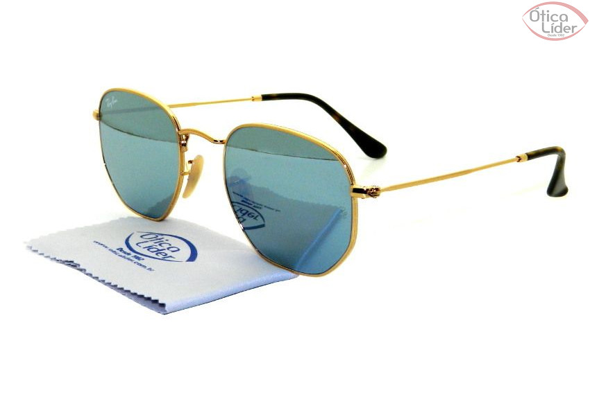 Ray-Ban RB3548n 001/30 51 Hexagonal Metal Dourado