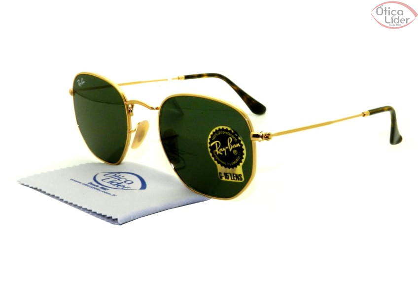 Ray-Ban RB 3548n 001 51 Hexagonal Metal Dourado g15