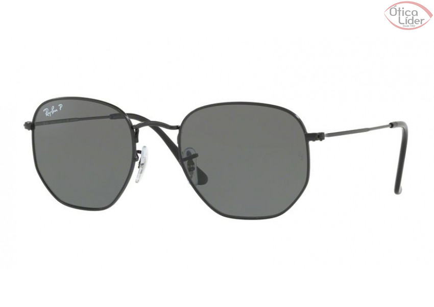 Ray-Ban RB 3548n 002/58 51 Hexagonal Metal Preto Polarizado