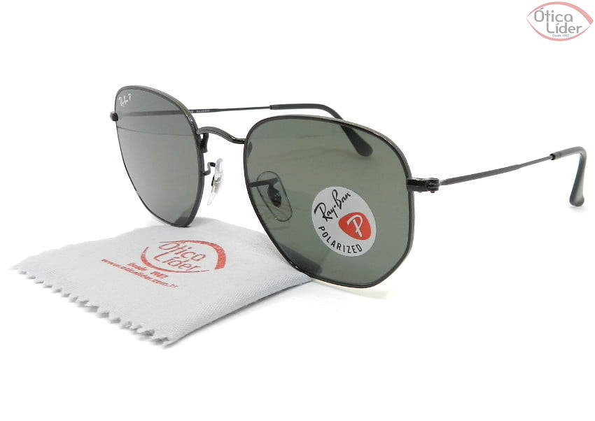 Ray-Ban Hexagonal RB3548nl 002/58 54 Metal Preto Polarizado