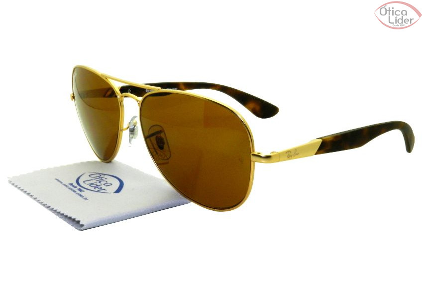 Ray-Ban RB3554l 112/73 58 Aviador Metal Dourado / Demi