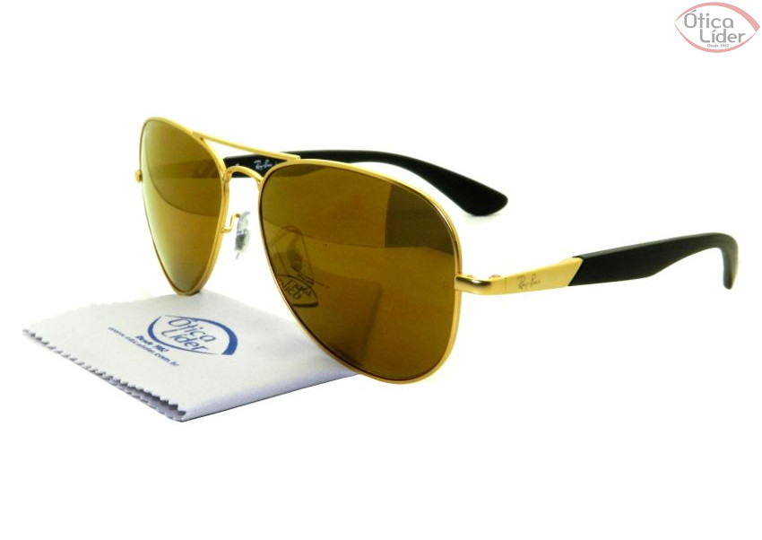 Ray-Ban RB 3554l 112/7d 58 Aviador Metal Dourado / Preto Espelhado
