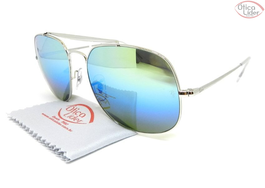 Ray-Ban RB3561 003/i2 57 General Metal Prata Espelhado