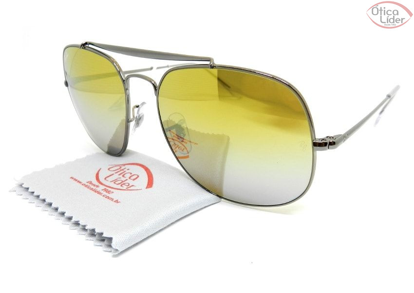 Ray-Ban The General RB3561 004/i3 57 Metal Grafite Lente Espelhada