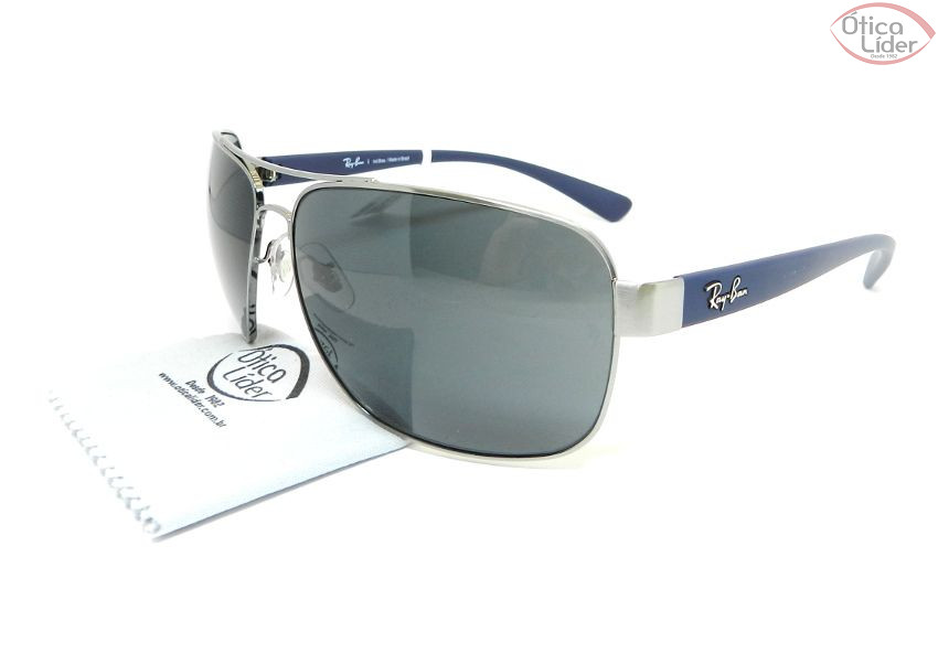 Ray-Ban RB3567l 041/87 66 Metal Chumbo / Acetato Azul