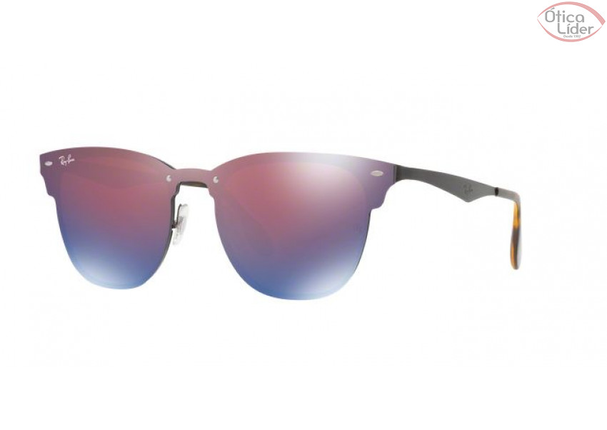 Ray-Ban RB 3576n 153/7v 41 Blaze Metal Preto Lente Violeta / Azul