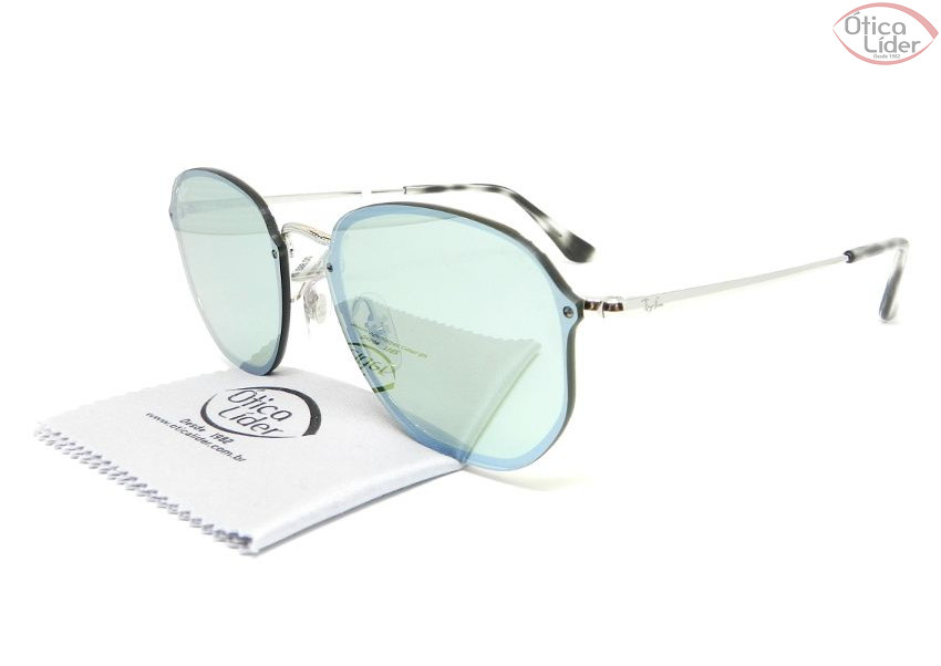 Ray-Ban RB 3579n 003/30 58 Blaze Metal Prata Espelhado Verde