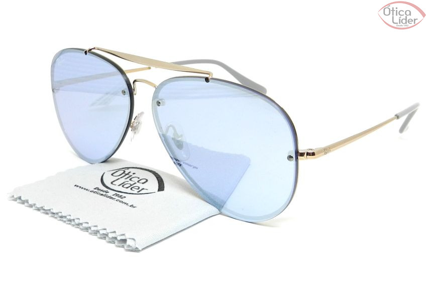 Ray-Ban RB 3584n 9053/1u 61 Blaze Aviador Metal Bronze Espelhado