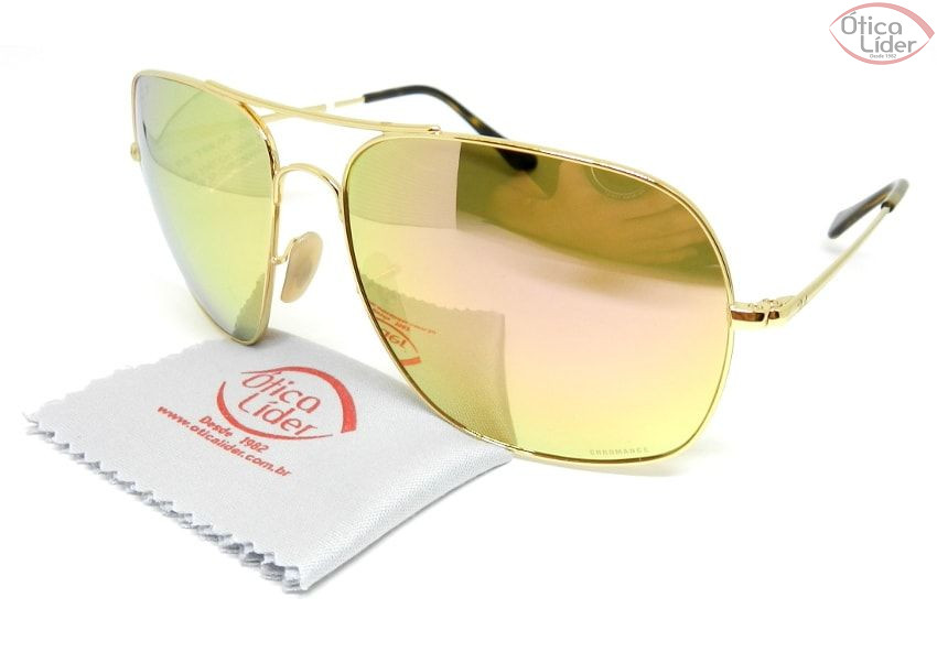 Ray-Ban Chromance RB3587ch 001/i0 61 3p Metal Dourado Espelhado