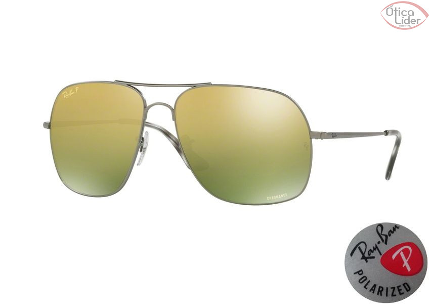 Ray-Ban RB3587ch 029/60 61 Chromance Metal Prata Polarizado