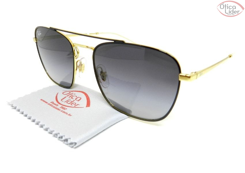 Óculos de Sol Ray-Ban RB3588 9054/8g 55 Metal Preto / Dourado