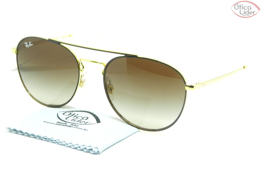 Ray-Ban RB 3589 9055/13 55 Metal Marrom / Dourado