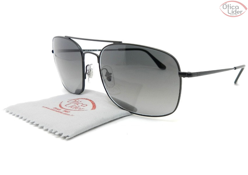 Ray-Ban RB3611 006/71 60 Quadrado Metal Preto