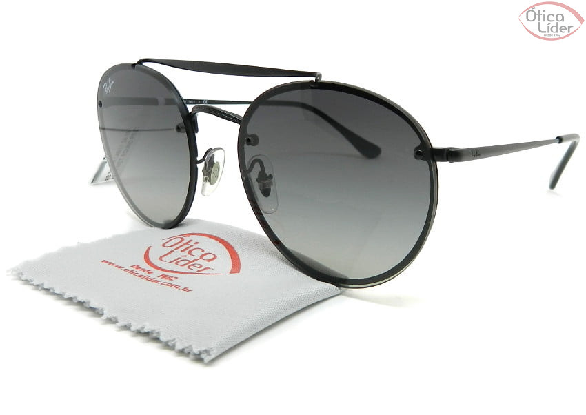 Ray-Ban Blaze Round Double Bridge RB3614n 148/11 54 Metal Preto