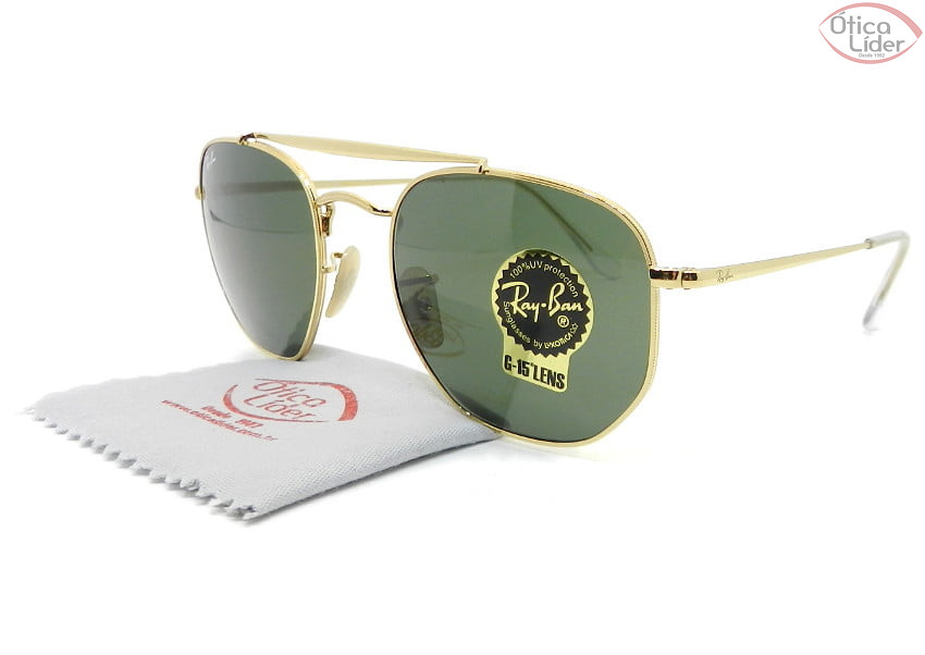 Ray-Ban The Marshal RB3648 001 54 Metal Dourado G15