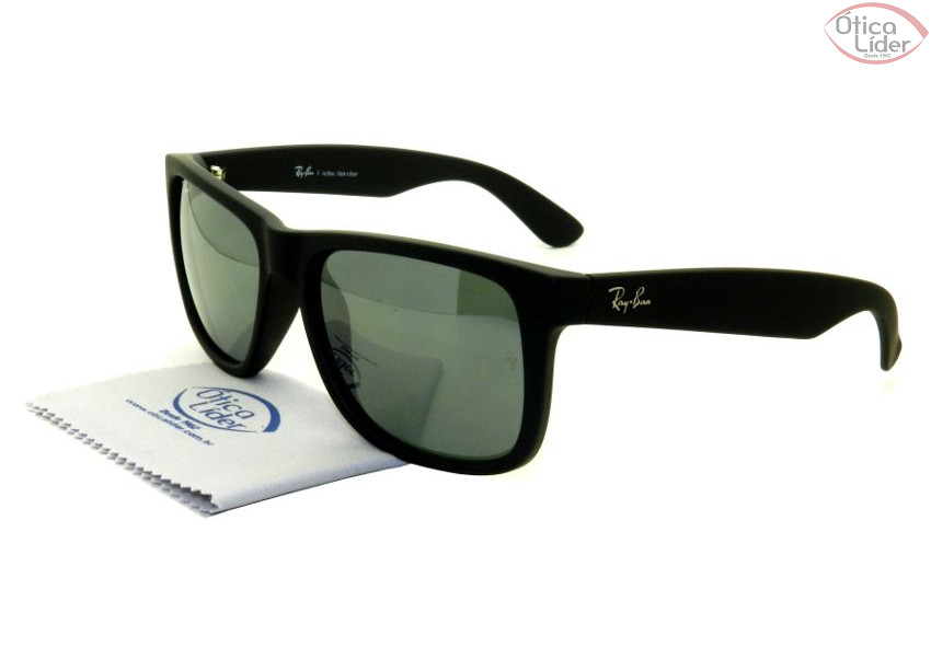 Óculos de Sol Ray Ban Justin RB4165L Masculino Preto Fosco