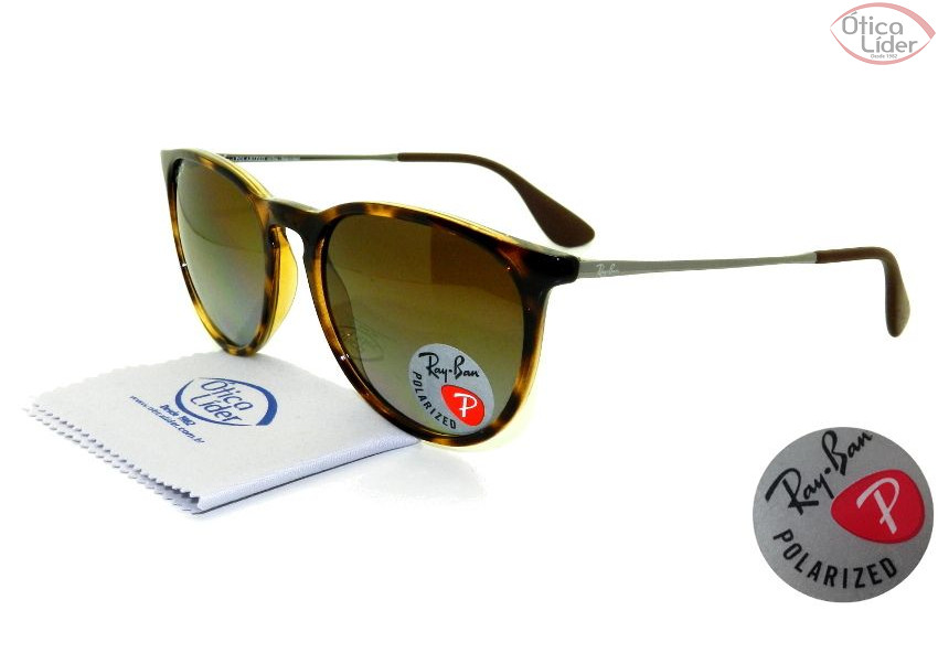 Ray-Ban RB4171l 710/t5 54 Erika Acetato Demi / Prata Polarizado