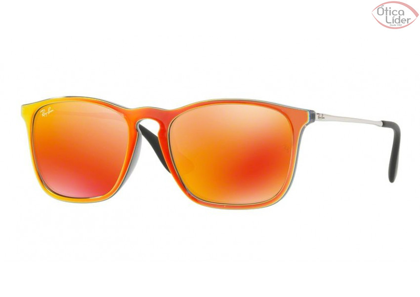 Ray-Ban RB4187 6320/6q 54 Chris Acetato Cinza/Laranja Espelhado