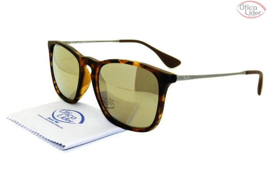 Ray-Ban RB 4187l 865/5a 54 Chris Acetato Demi / Grafite Espelhado