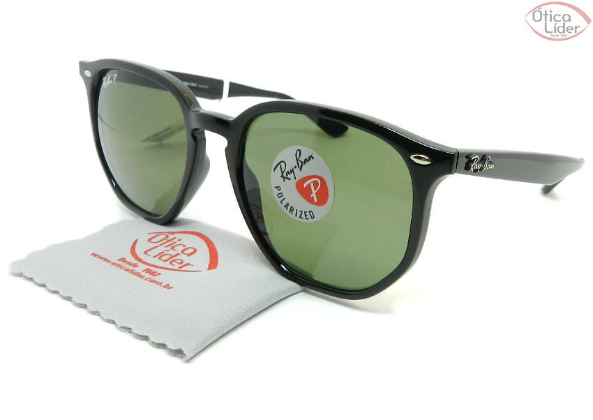 Ray-Ban Hexagonal RB4306l 601/9a 54 Acetato Preto Lente Polarizada