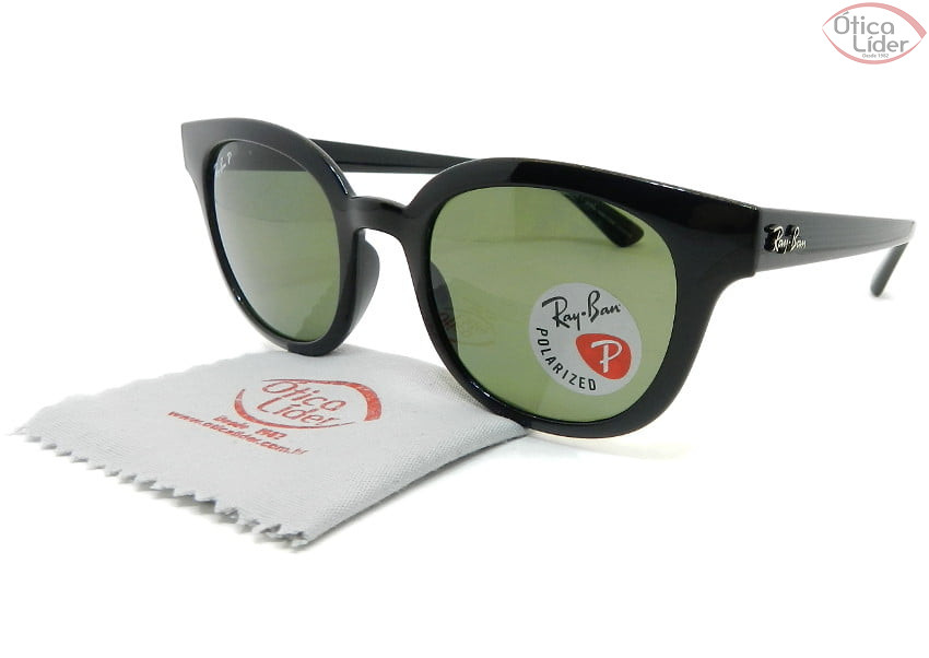 Ray-Ban RB4324l 601/9a 50 Acetato Preto Polarizado