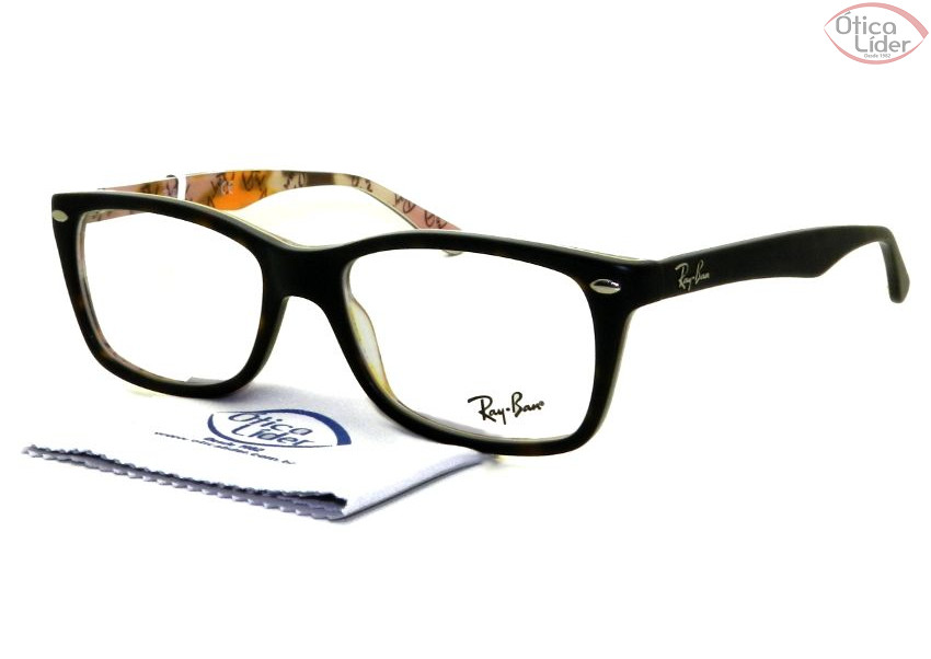 Ray-Ban RX5228 5409 53 Acetato Preto / Mesclado