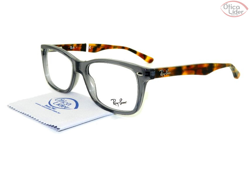 Ray-Ban RX5228 5629 53 Acetato Cinza Transparente / Mesclado