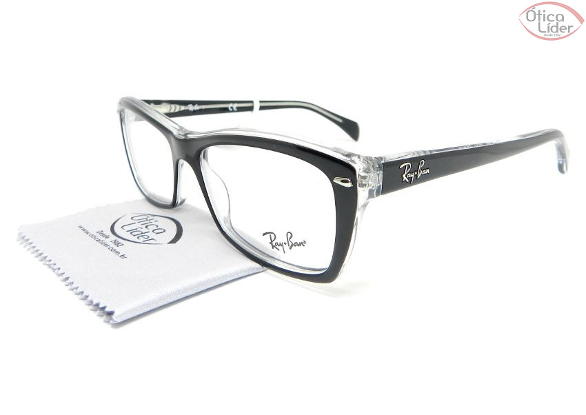 Ray-Ban RX5255 2034 53 Acetato Preto / Transparente
