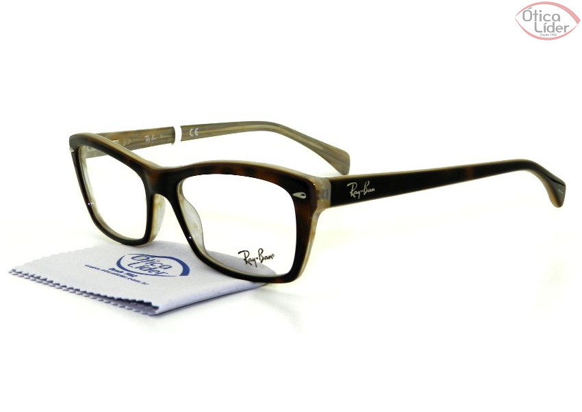 Ray-Ban RX5255 5075 53 Acetato Demi / Transparente