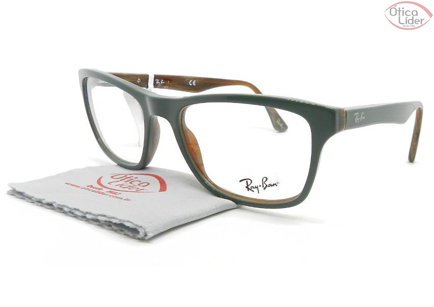 Ray-Ban RX5279 5132 53 Acetato Verde / Marrom Mesclado